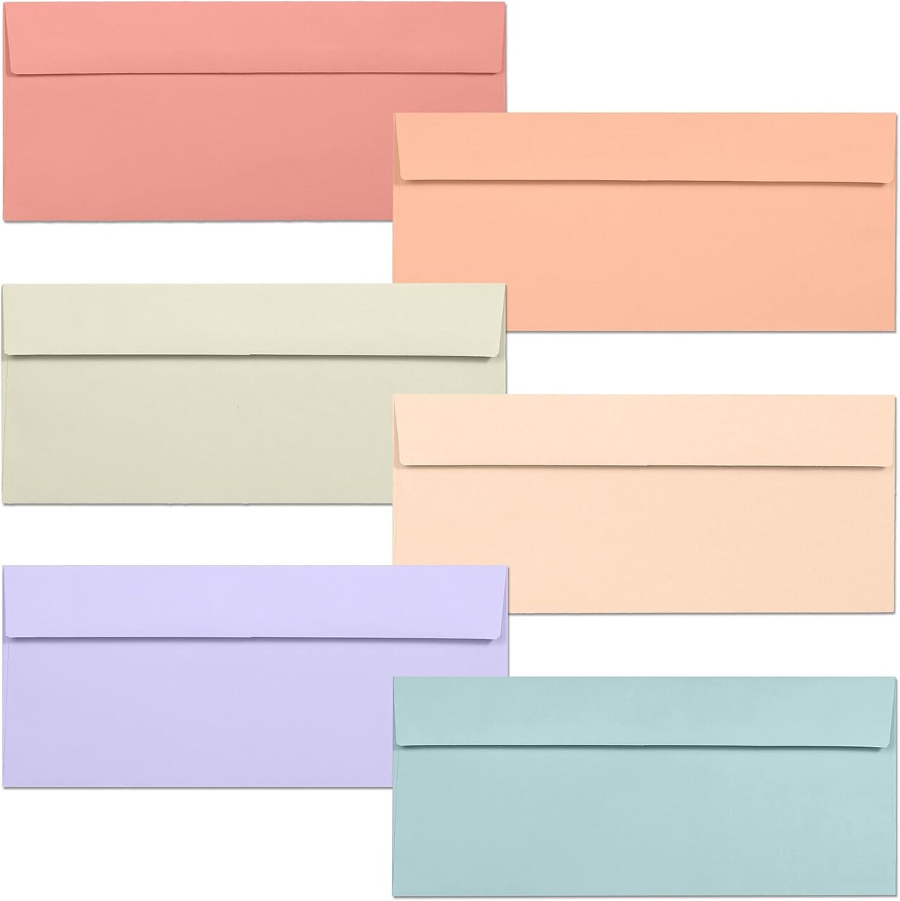 Business Envelopes #10, 36 Pack, Warm Pastel Colors, 4 1/8 x 9 1/2